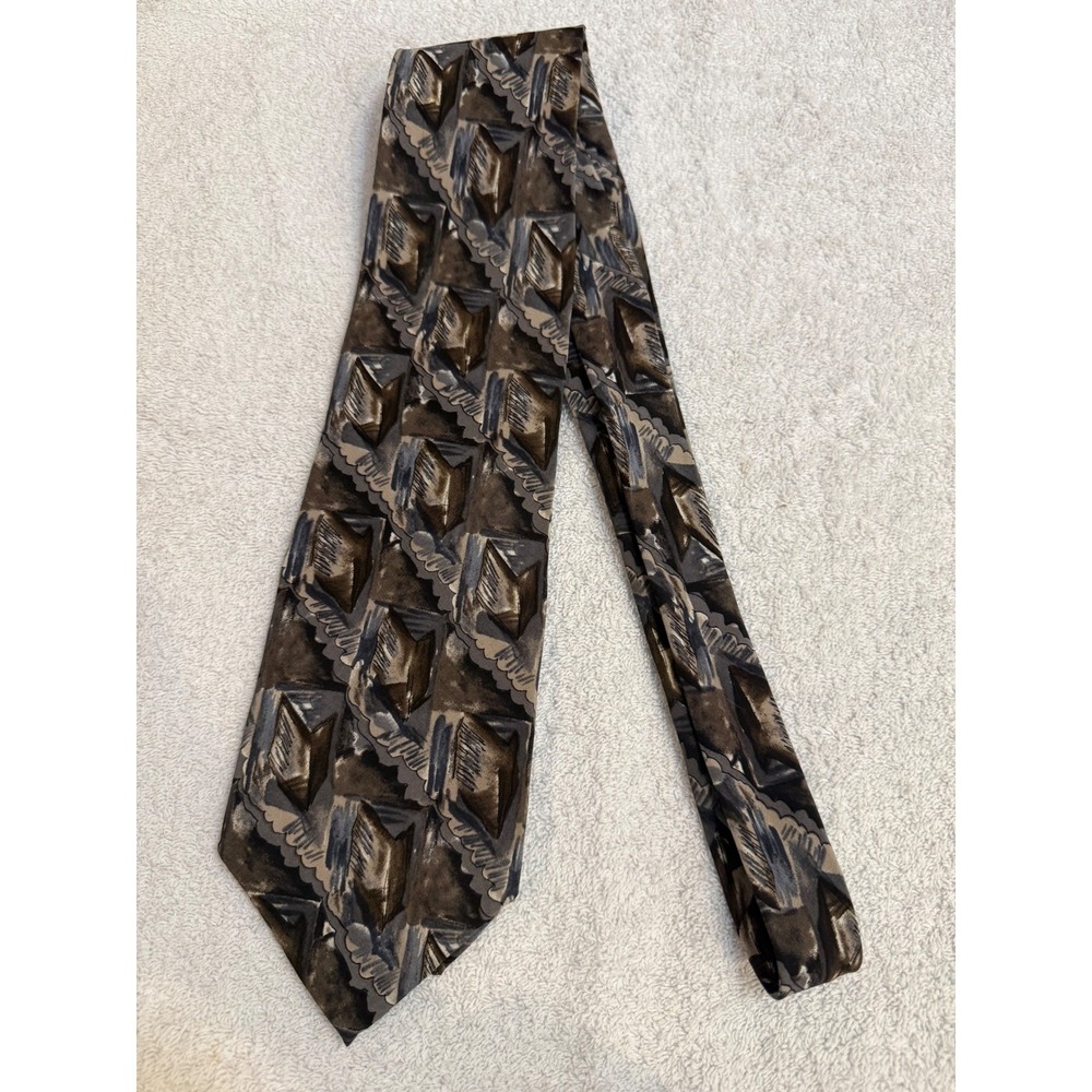 Chablis Cocktail Collection Stonehenge Silk Tie Microscope Abstract Brown Grey